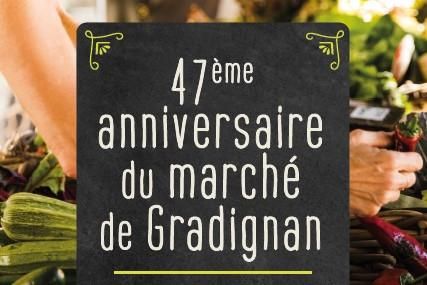 Affiche 47e anniversaire du marché de Gradignan, le samedi 26 octobre